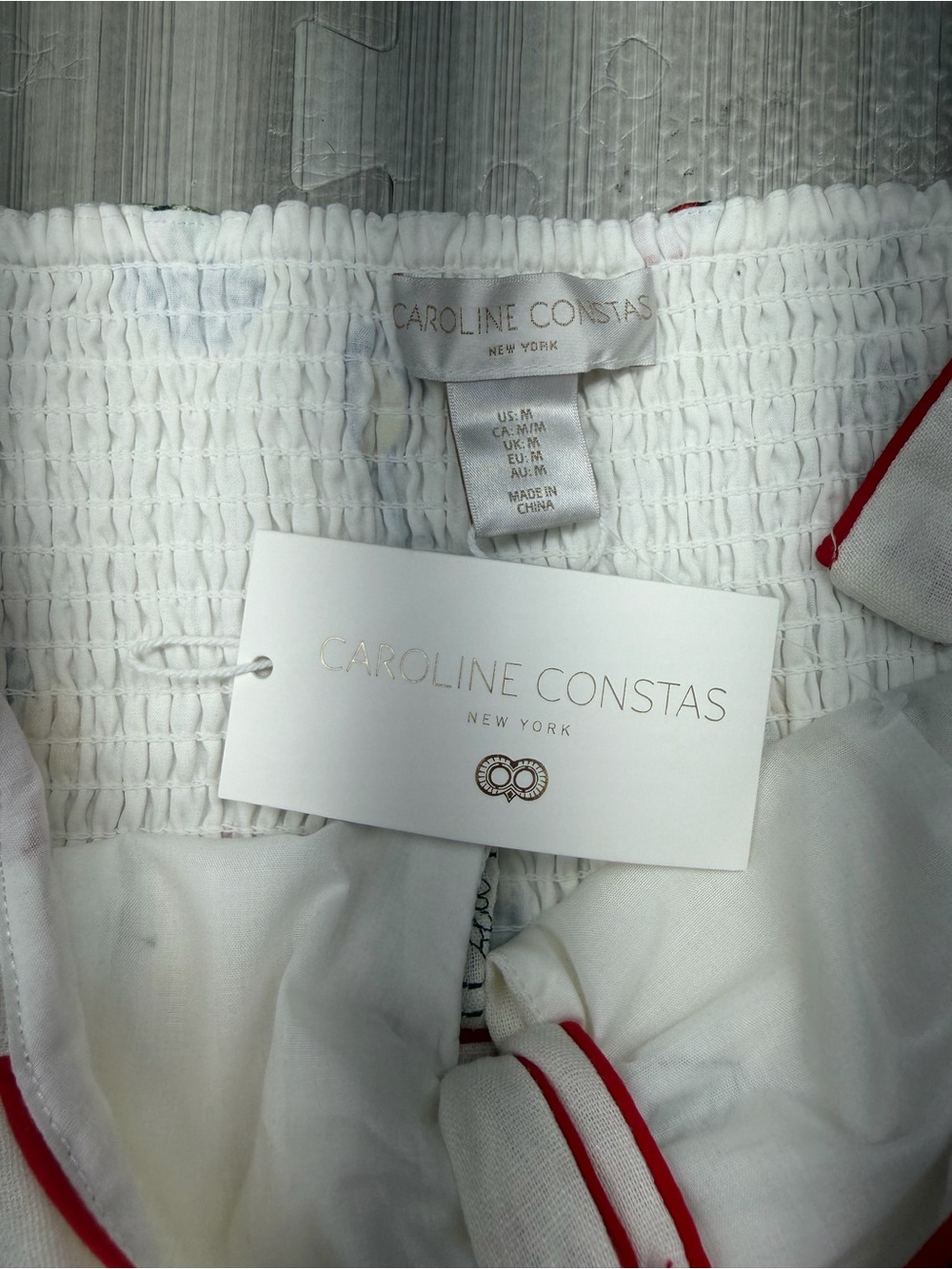 Caroline Constas White Embroidery Linen blend Romper Size Medium - Picture 9 of 12